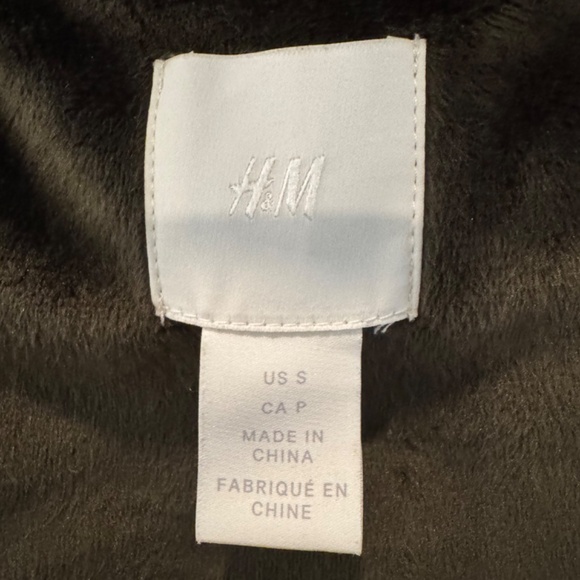 H&M PUFFER VEST COAT | Rich CHOCOLATE Brown | Oversized Neck | FUR LINED | S - Picture 2 of 13